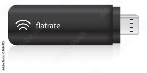 USB Stick schwarz flatrate logo