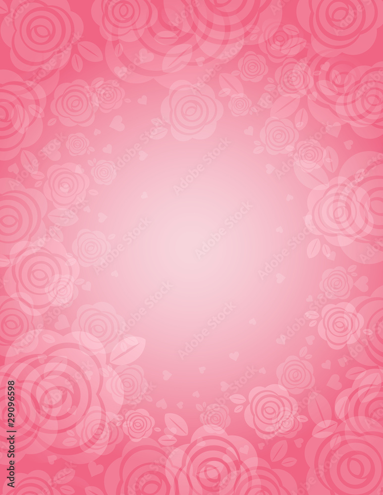frame of  pink roses, vector illustration