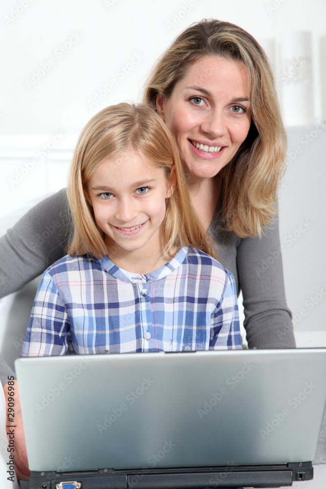 Mother and daughter surfing on internet Mother and daughter surfing on internet