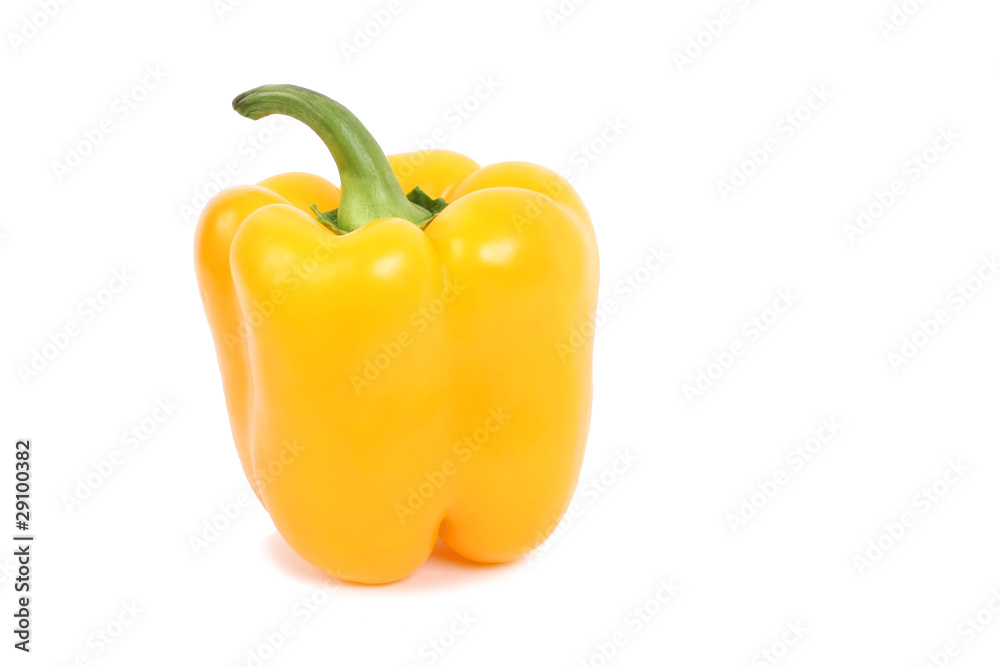 Sweet Yellow Bell Pepper isolated on white Sweet Yellow Bell Pepper isolated on white