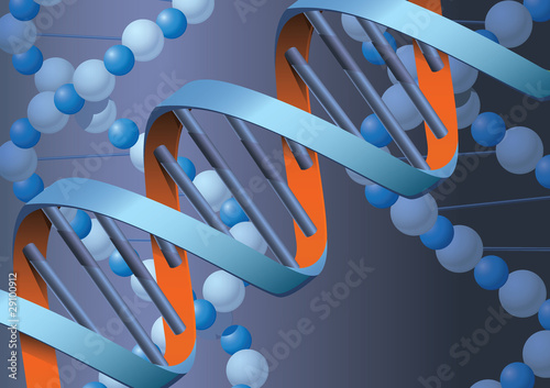 Molecules of DNK with metall background