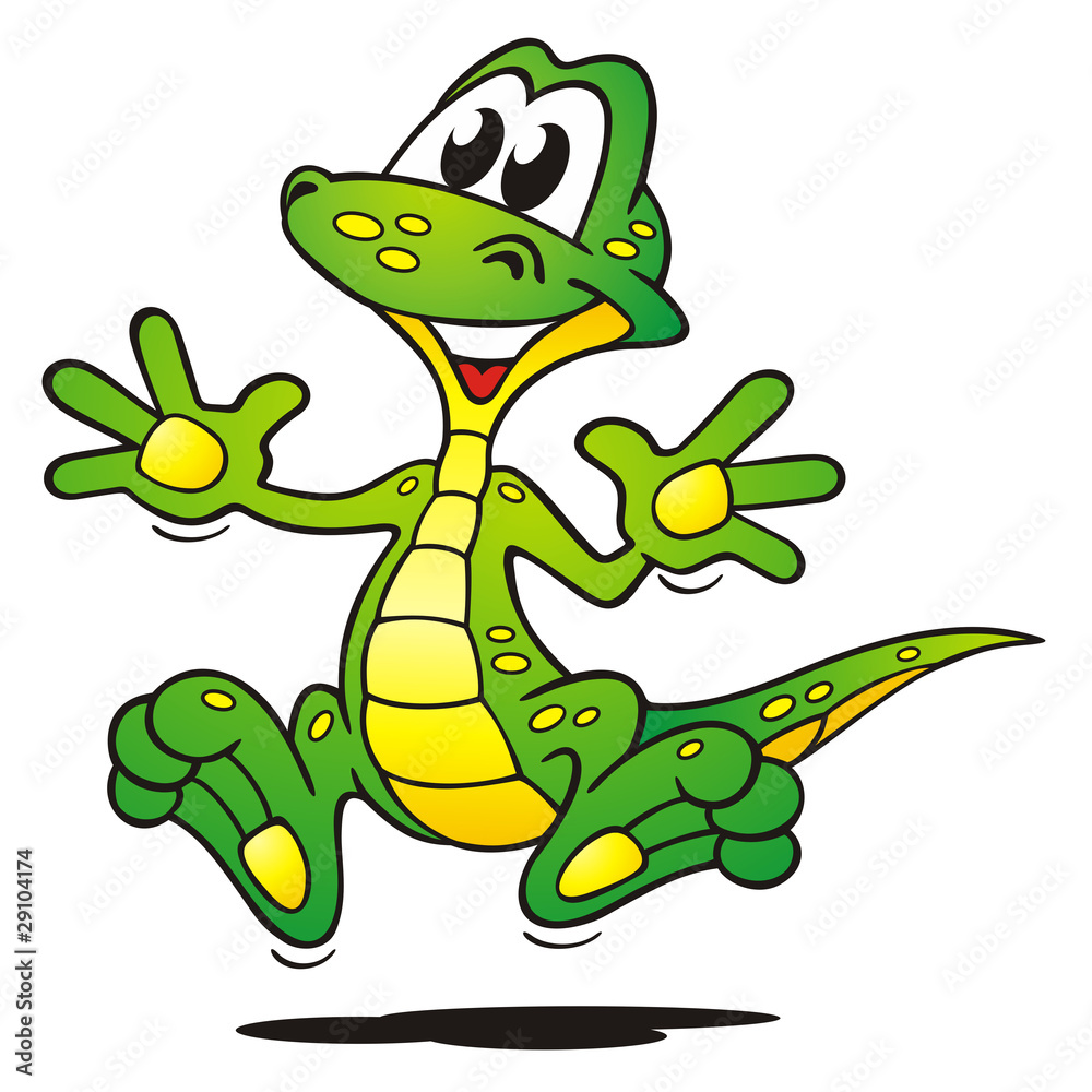 Fototapeta premium Happy Green Lizard