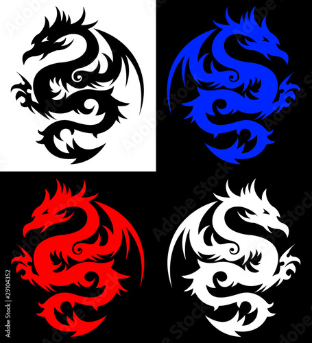 Dragon, tribal tattoo