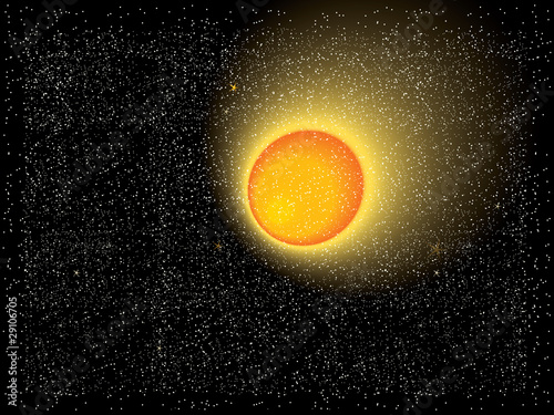 Sun in the universe / Abstract background