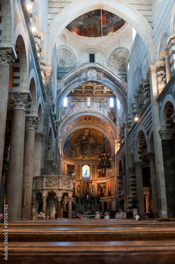 Interior view of the Cathedral of Pisa. Italy.