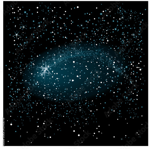 Comet with a tail in the night sky