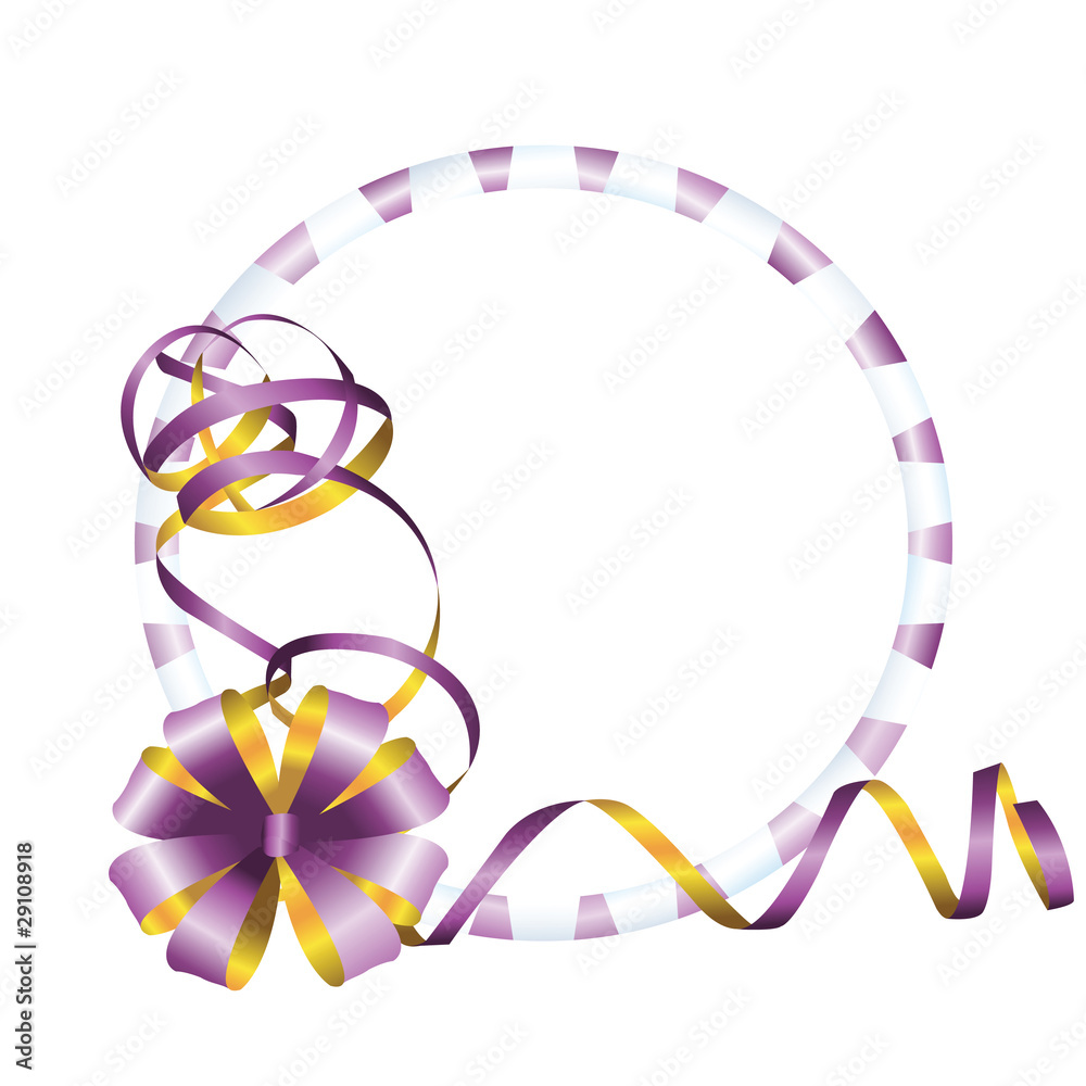Celebratory round frame with a lilac bow Celebratory round frame with a lilac bow