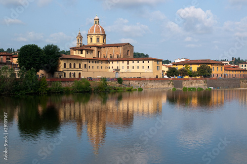 River Arno and church San Frediano in Cestello in Florence