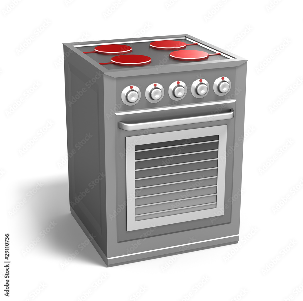 Fototapeta premium Cooker with owen isolated on white my own design