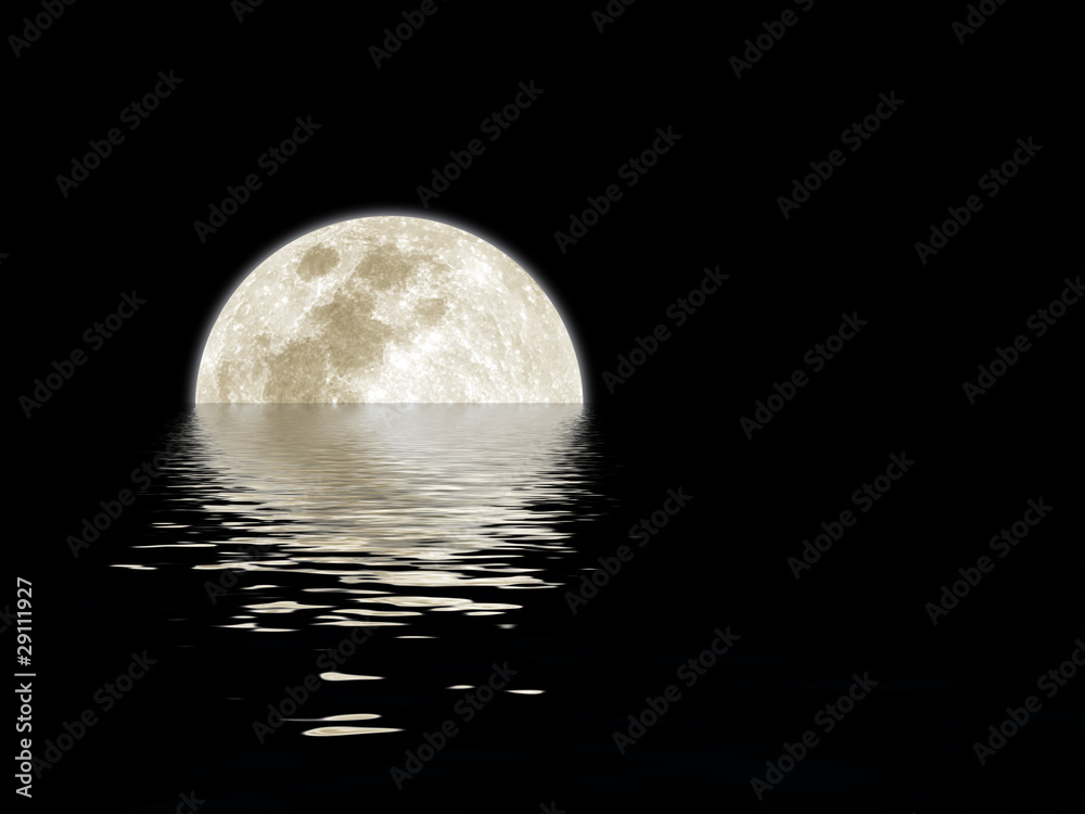 Obraz premium Moon over water