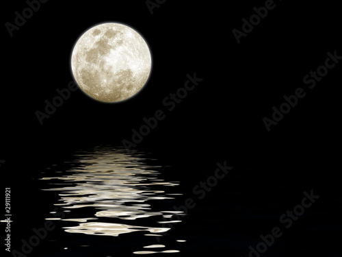 Full Moon over water photo