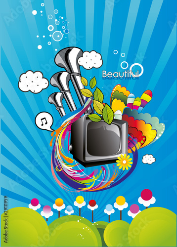television abstracto en vector