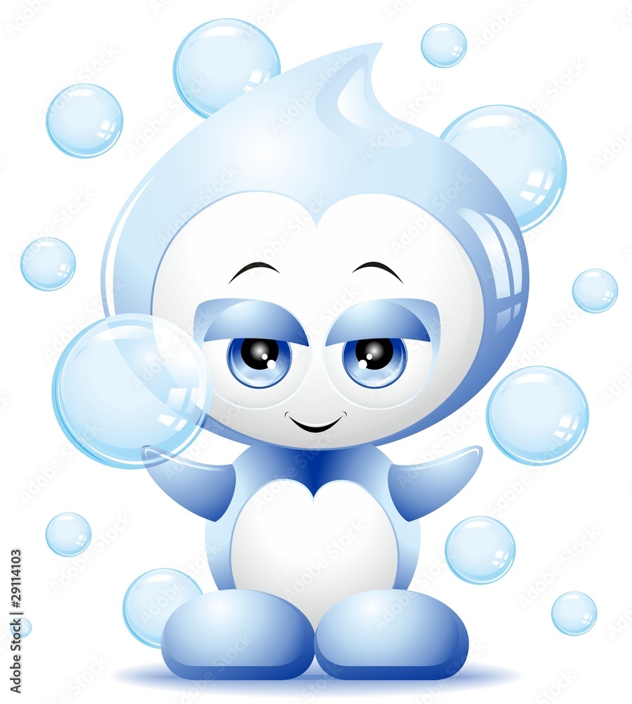 Acqua Goccia Cartoon-Water Drop Cartoon-Vector Stock Vector | Adobe Stock