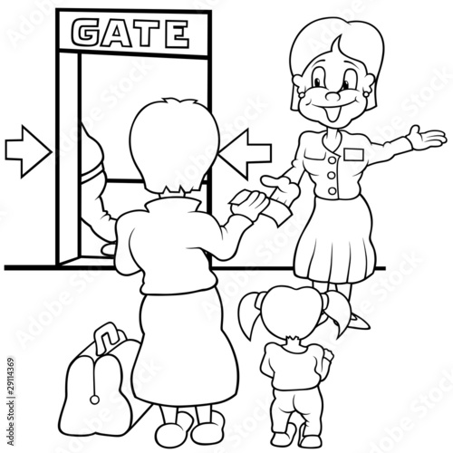 Airport Gate - Black and Wh...