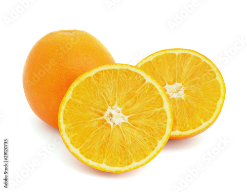 Oranges on white background