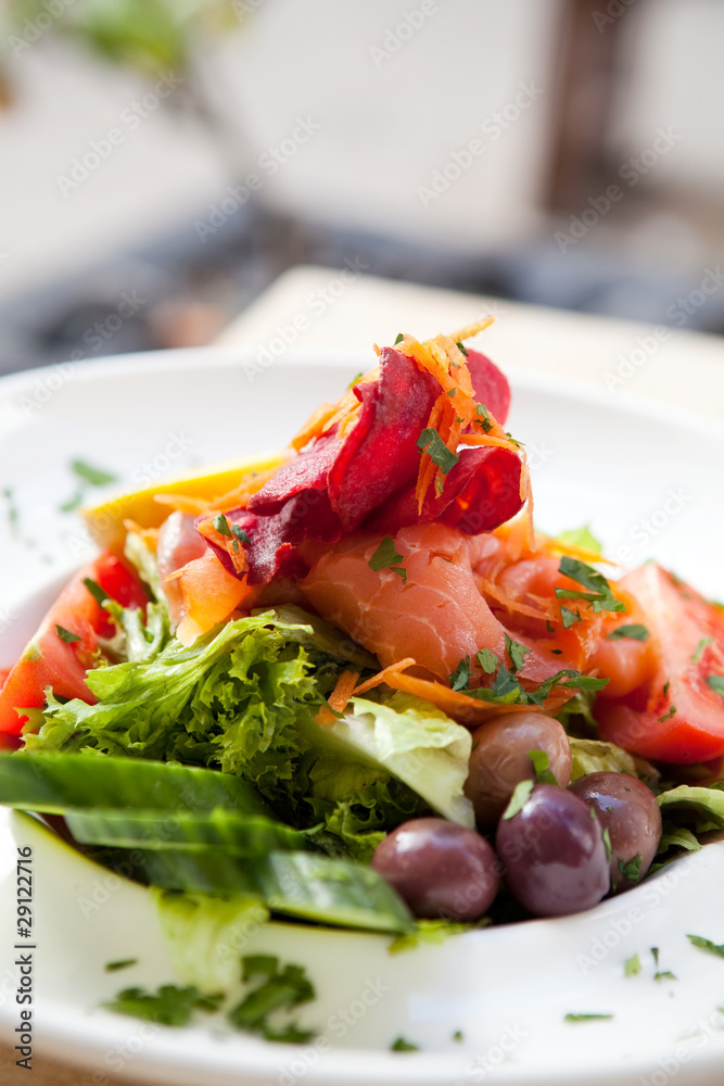 Delicious smoked salmon salad Delicious smoked salmon salad