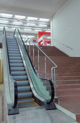 New escalator in supermarket