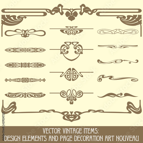 vector vintage items: design elements and page decoration