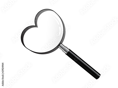 Magnifying glass as heart