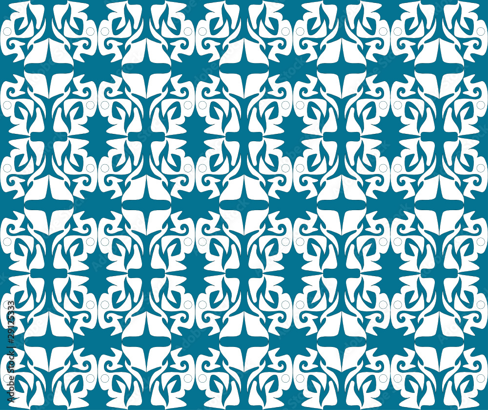 Antique scroll seamless blue wallpaper pattern background