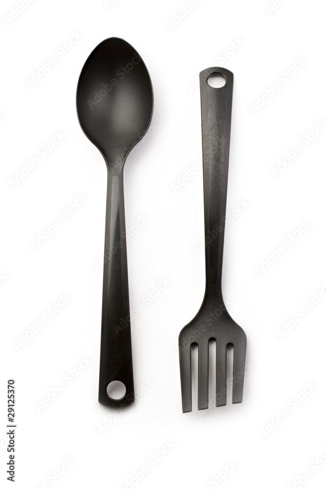Spoon and fork isolated on white Spoon and fork isolated on white