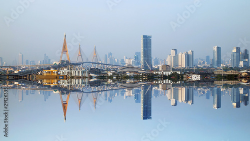 Reflect views of Bangkok city