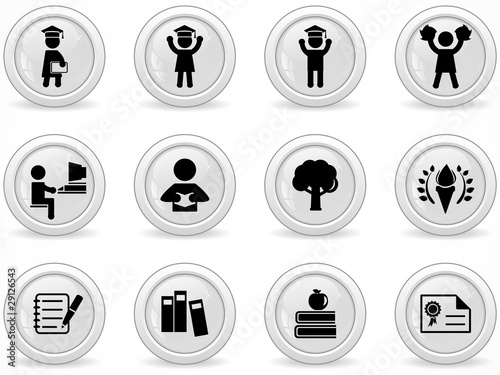 Web buttons, Higher education icons