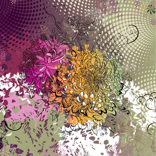 background  with chrysanthemums