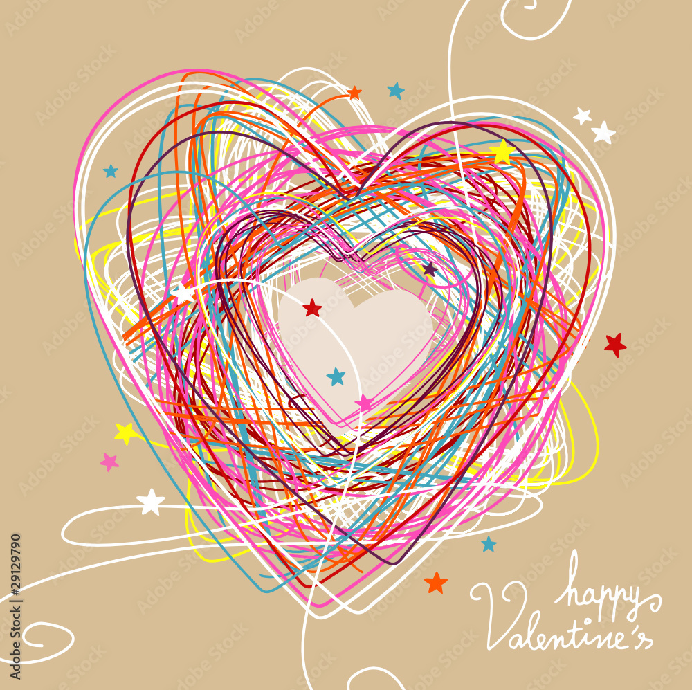 doodle heart & Valentine's