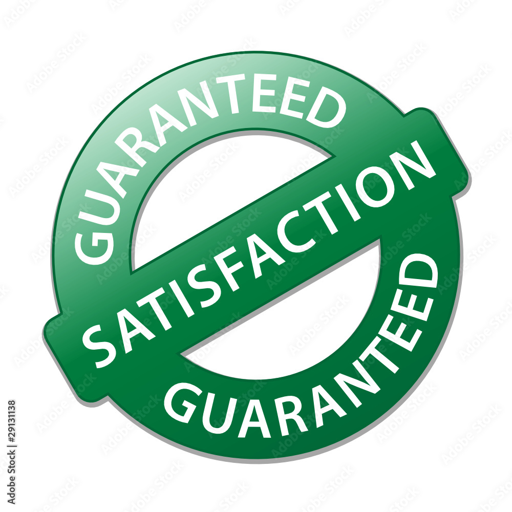 SATISFACTION GUARANTEED" Stamp (customer service quality tag) Stock Vector  | Adobe Stock