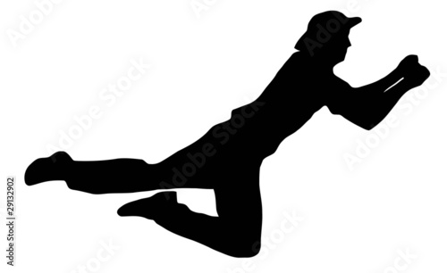 Sport Silhouette - Cricket Fielder Catching Ball