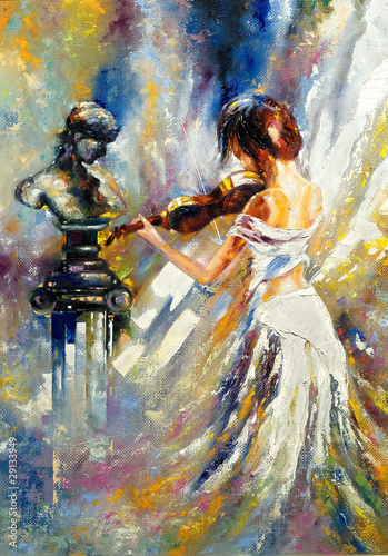 The girl playing a violin