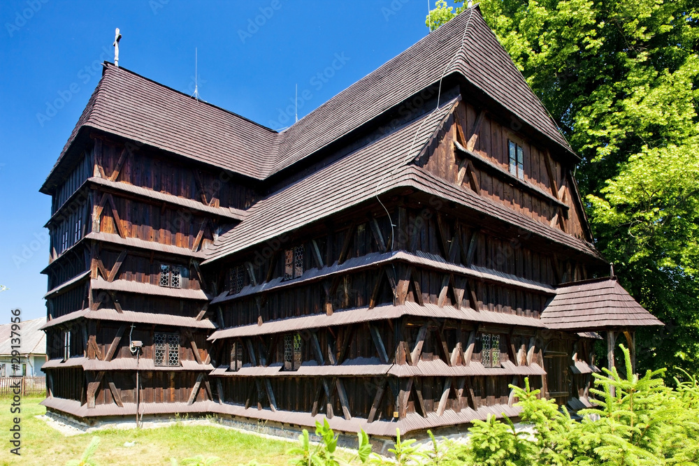 wooden church in Hronsek, Slovakia