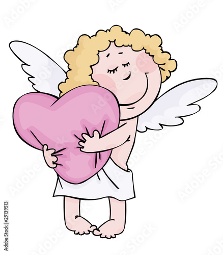 Valentine s card with cute cupid