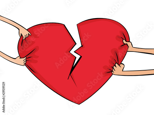 Female and man's hands with heart