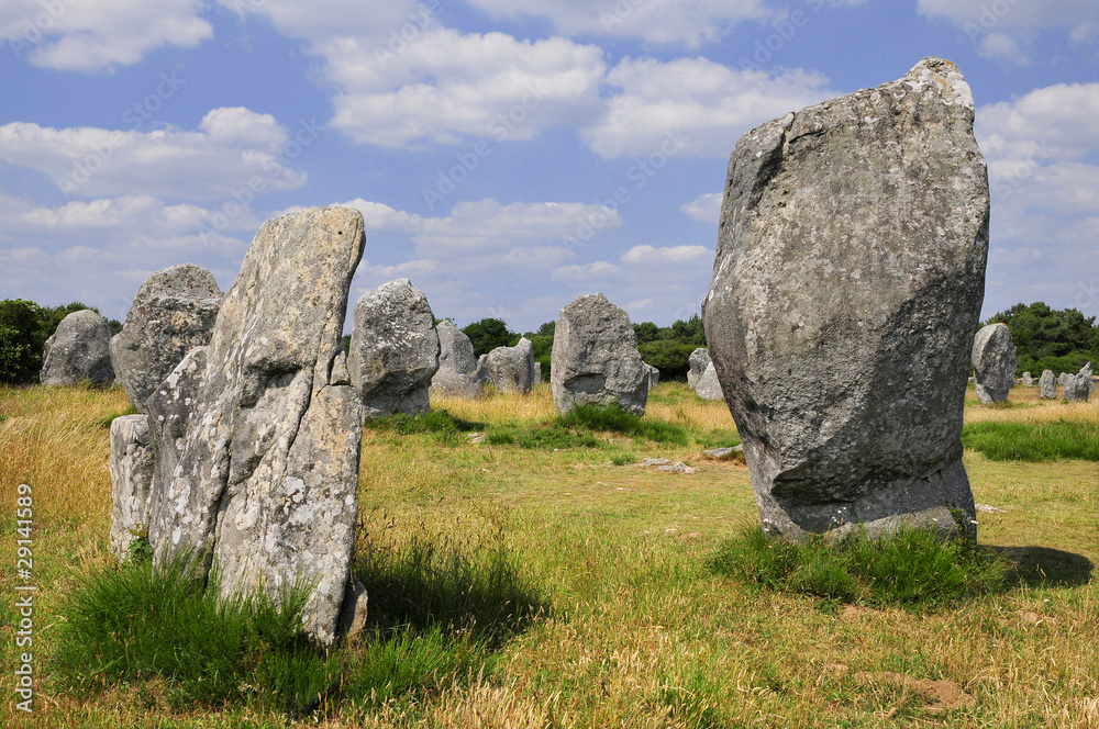 Alignement de menhirs à Carnac dans le Morbihan en France