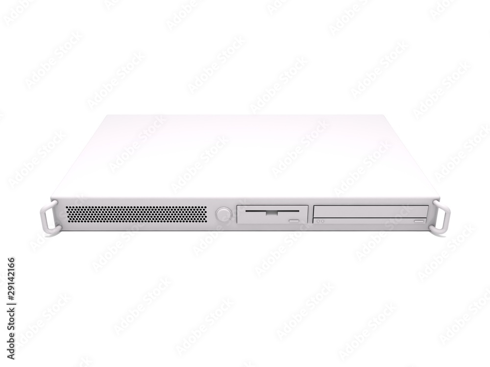 Rack servers. 3D rendering of a dedicated server Rack servers. 3D rendering of a dedicated server
