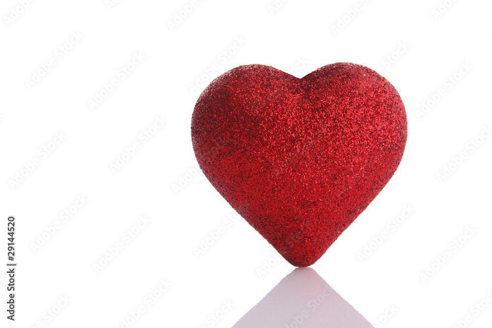 Red Heart For Valentine's Day (Isolated On White Background)