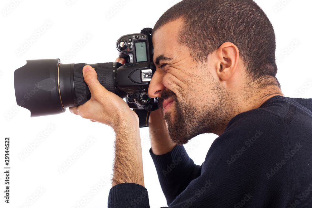 Young Man Photographer Taking Photos Young Man Photographer Taking Photos