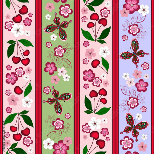 Floral striped effortless pattern