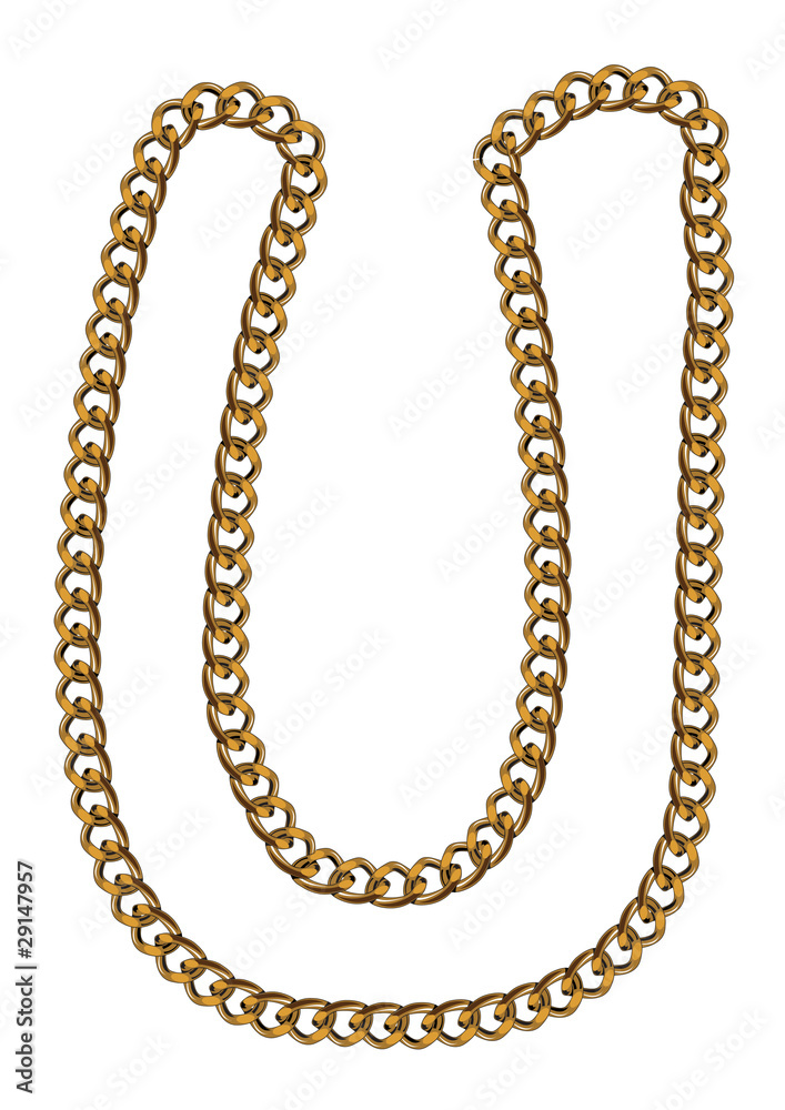 Like Golden Chain Isolated Alphabet Letter U