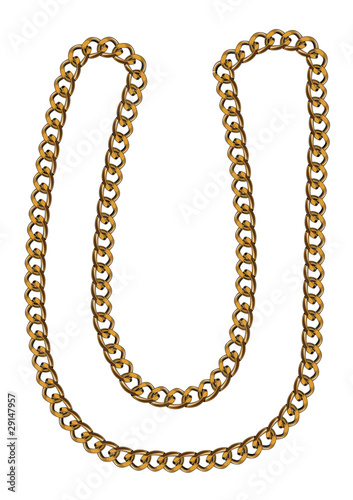 Like Golden Chain Isolated Alphabet Letter U