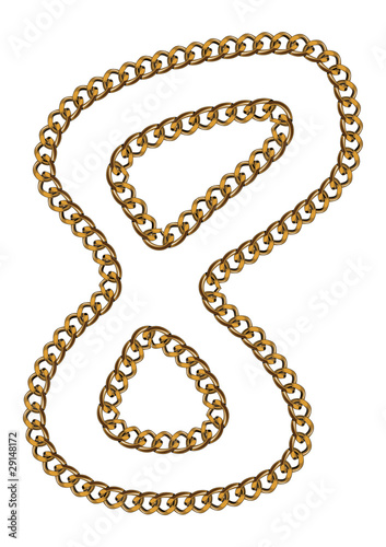 Like Golden Chain Isolated Alphabet Number Eight