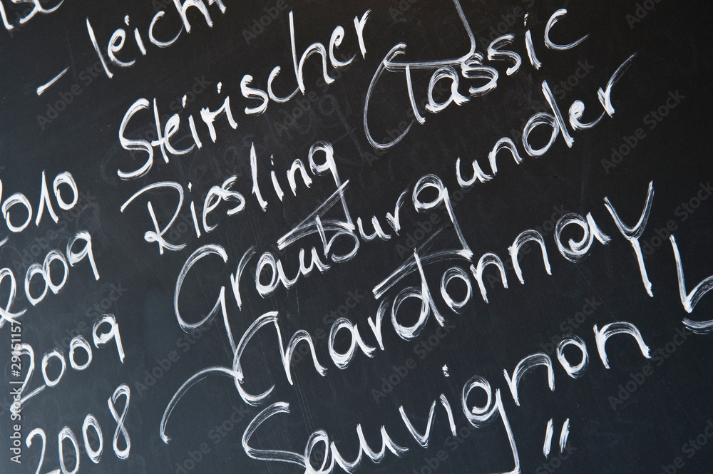 Tafel in einer Weinstube Tafel in einer Weinstube