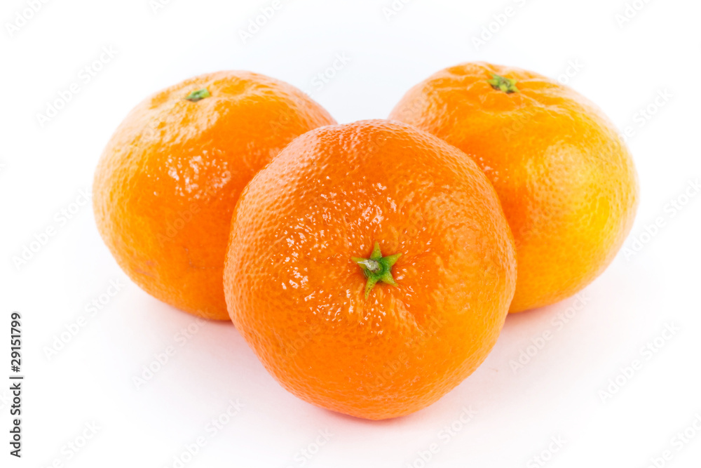 Fresh tangerines isolated on white Fresh tangerines isolated on white