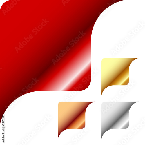 4 Different Metallic Paper Corners