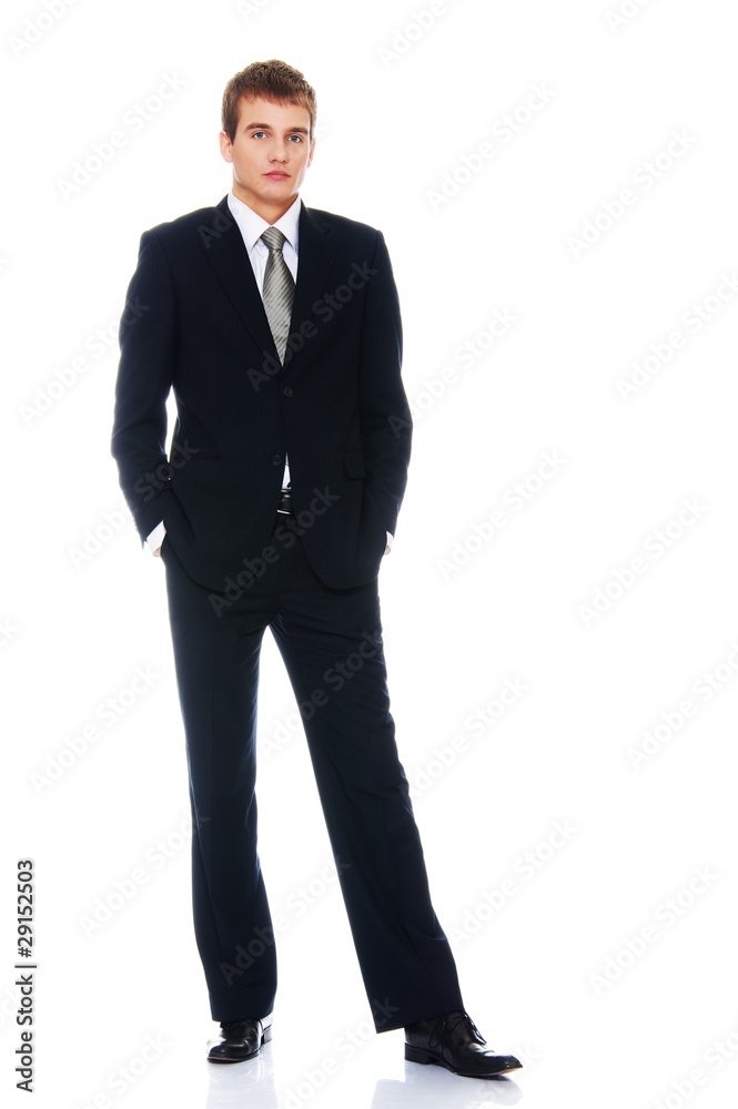 Young serious businessman isolated on white Young serious businessman isolated on white