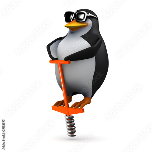 Penguin pogo stick photo