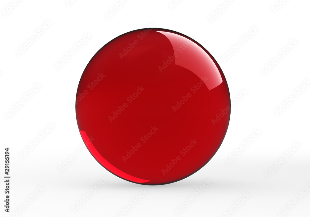 Red glossy sphere isolated on white. Red glossy sphere isolated on white.