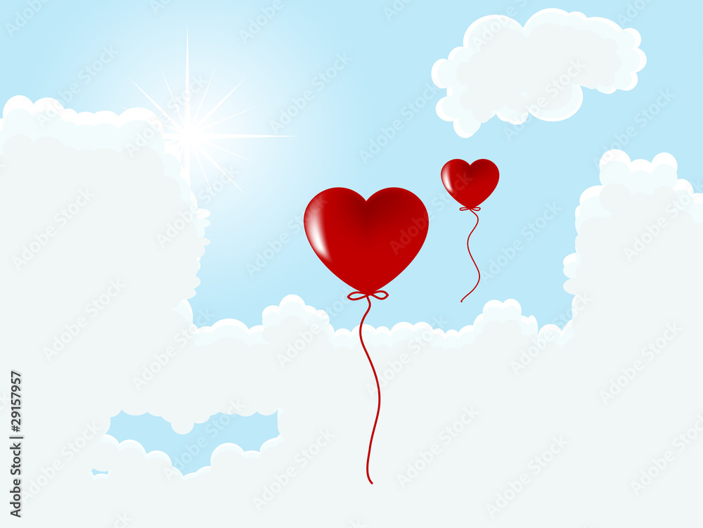Valentine heart balloons